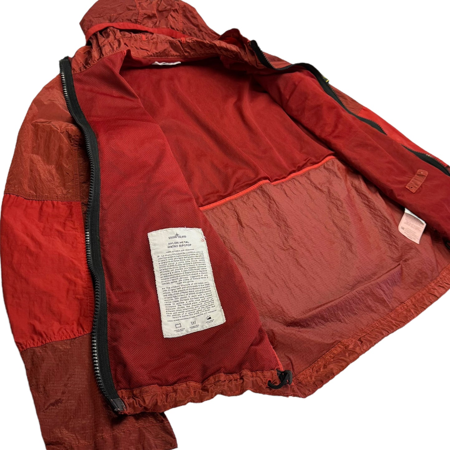 S/S 19 Stone Island Nylon Metal Watro Ripstop Windbreaker Jacket - Red