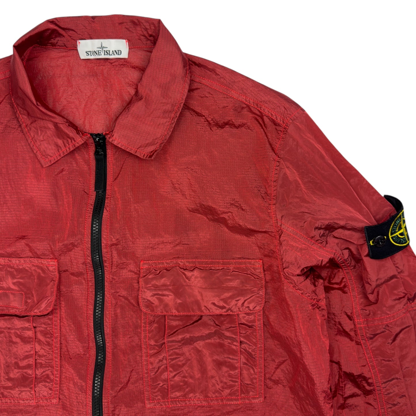 S/S 19 Stone Island Nylon Metal Ripstop Overshirt - Red