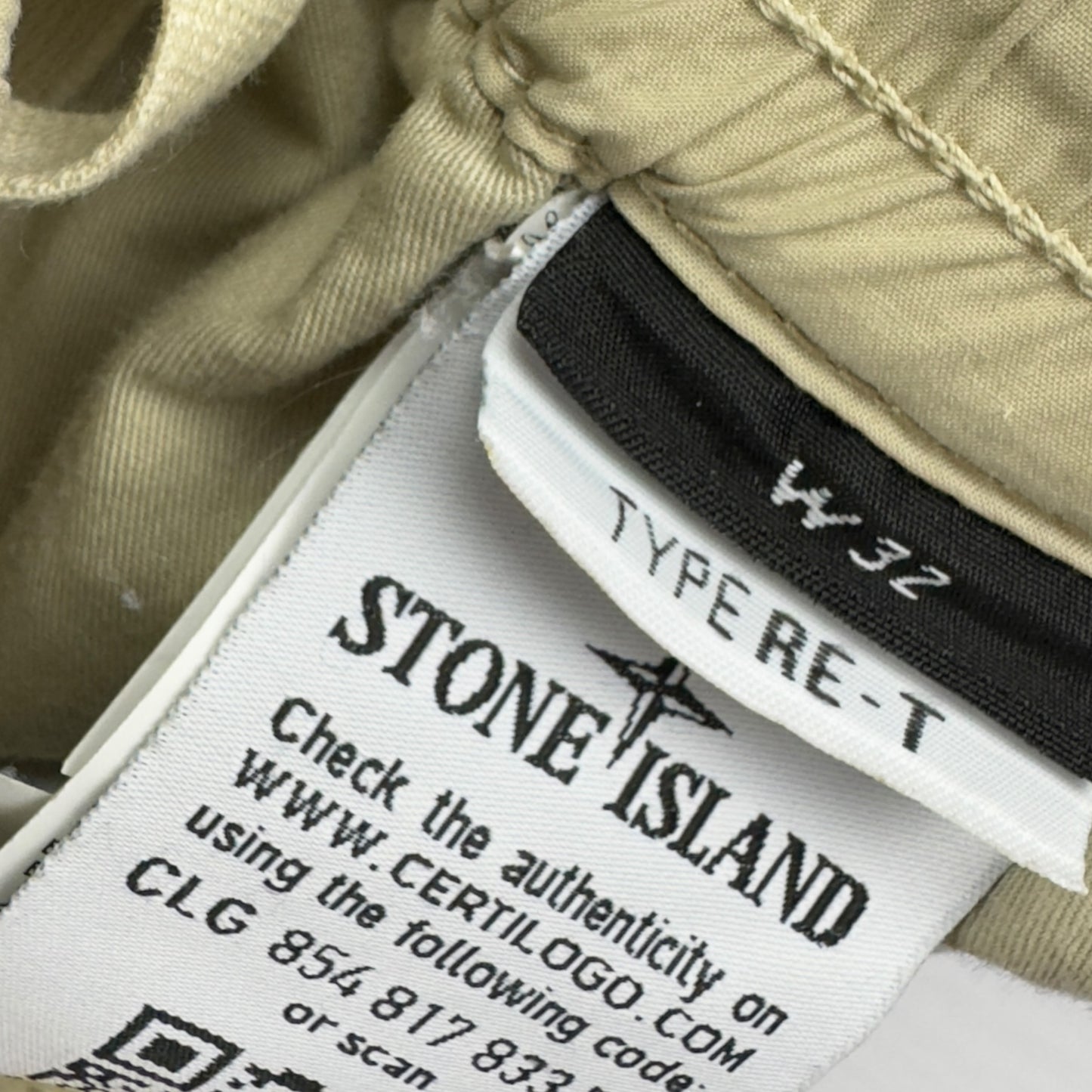 S/S 21 Stone Island Stretch Cotton Cargo Trousers 32 RE-T - Light Beige