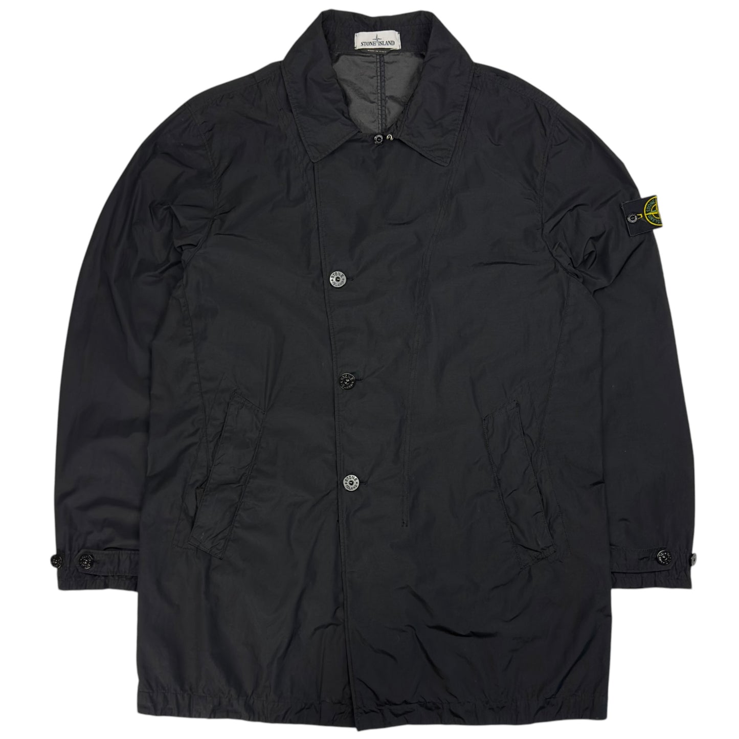 S/S 21 Stone Island Naslan Light Watro Trench Coat - Black