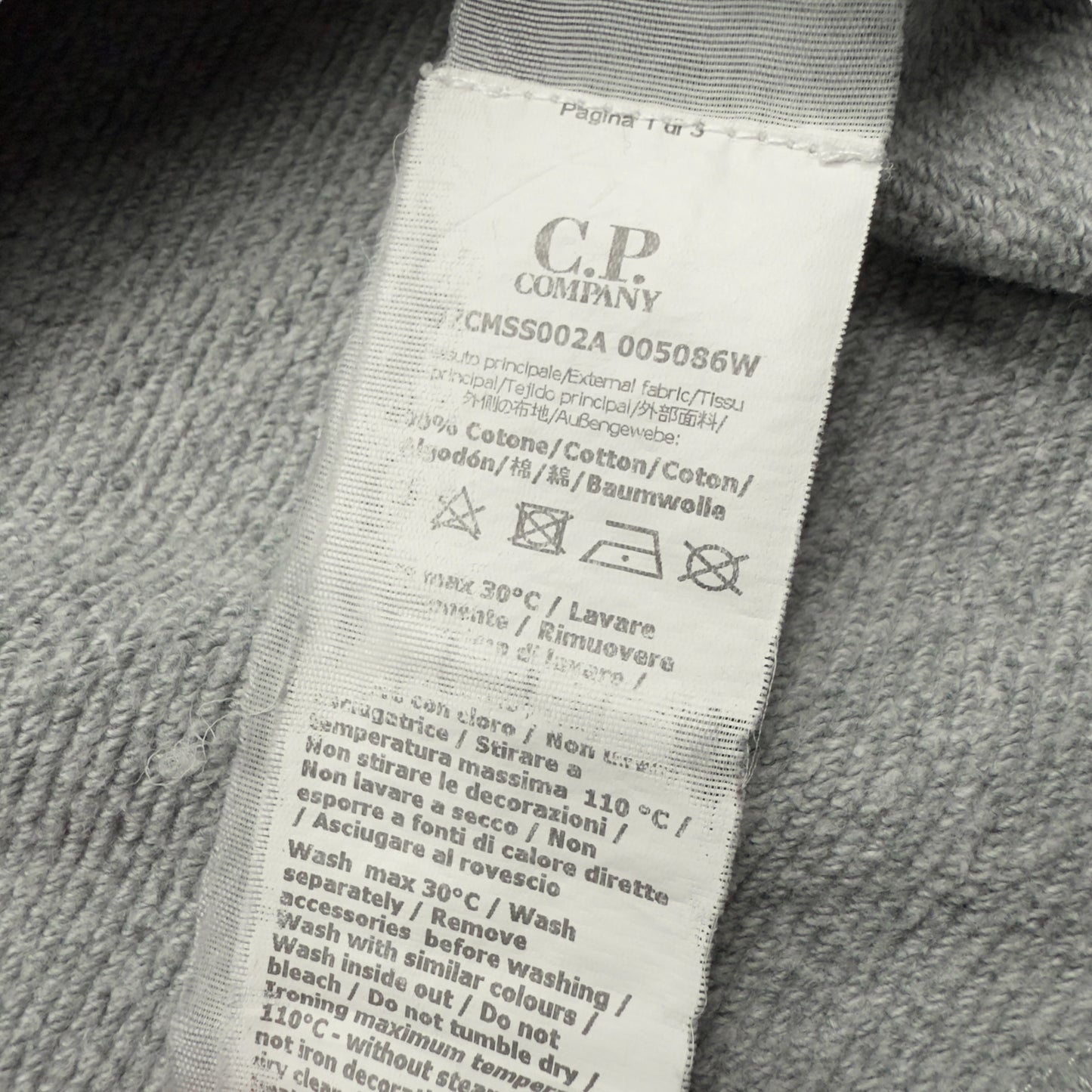 C.P. Company Laminated Logo Crewneck Sweater - Grey