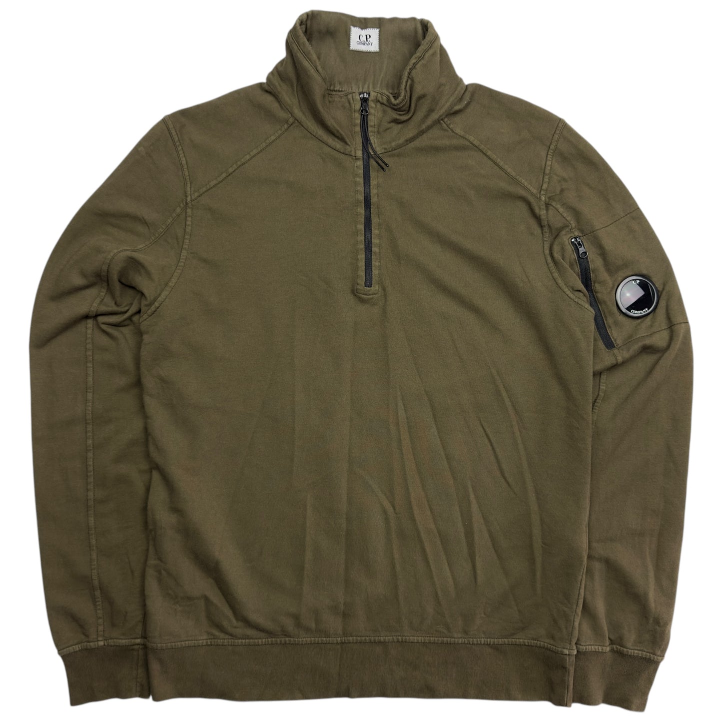 C.P. Company Lightweight Quarter Zip Sweater - Khaki