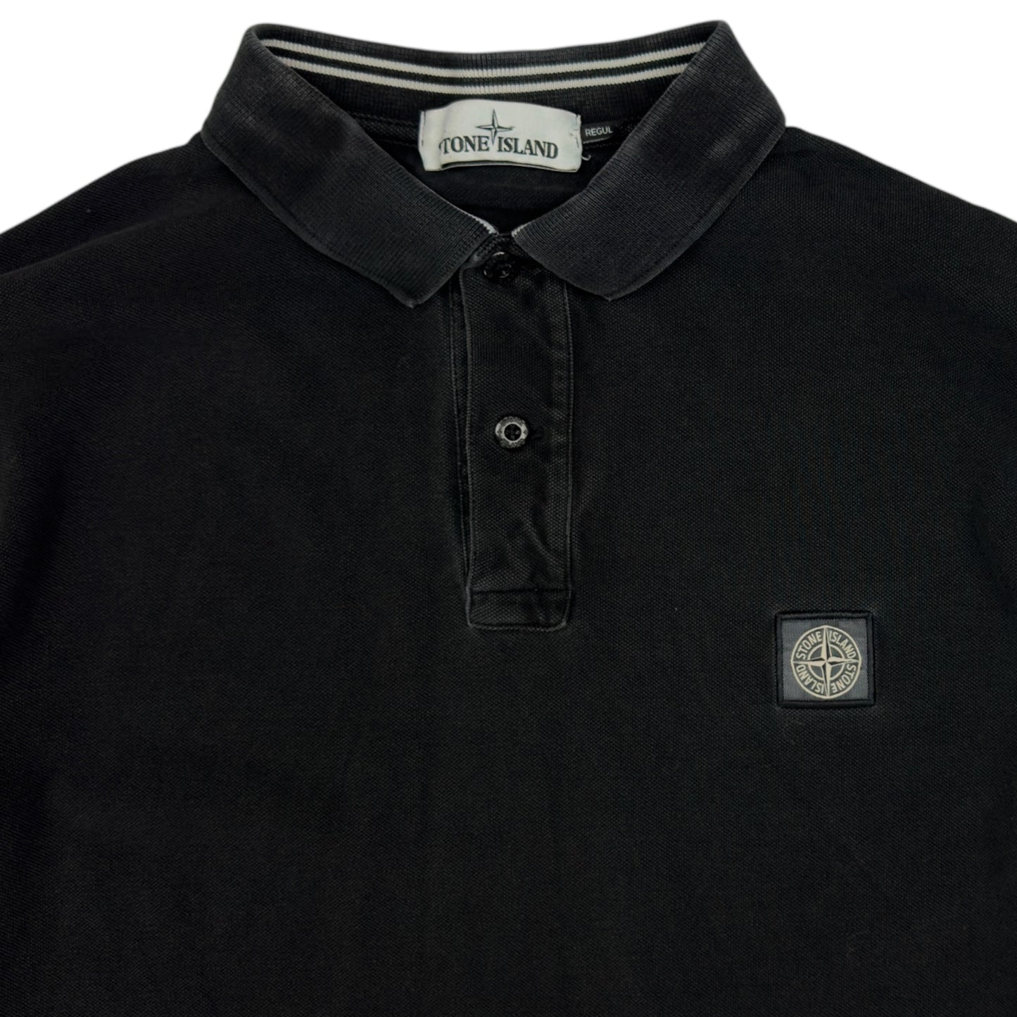 A/W 15 Stone Island Long Sleeve Regular Fit Polo Shirt - Black
