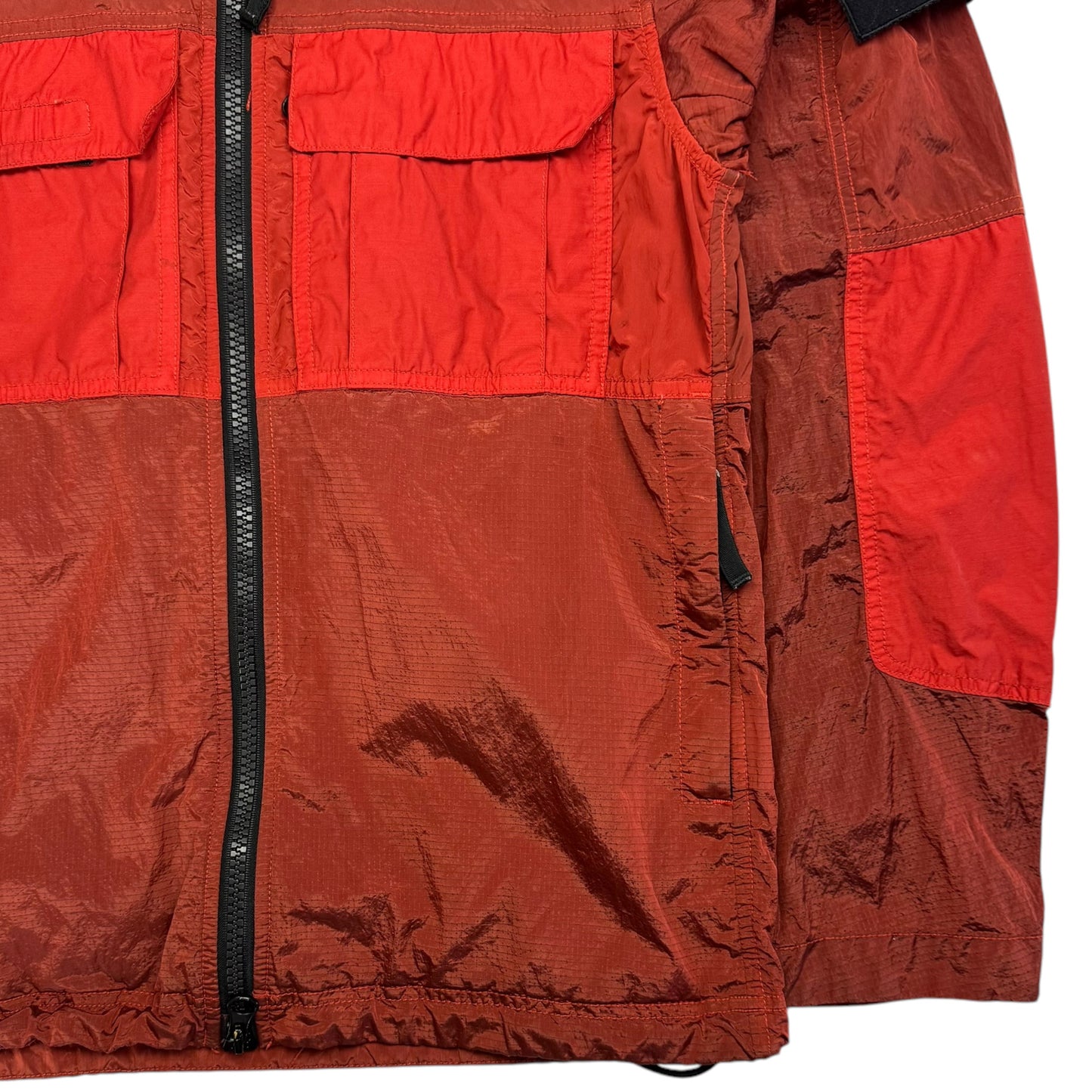 S/S 19 Stone Island Nylon Metal Watro Ripstop Windbreaker Jacket - Red