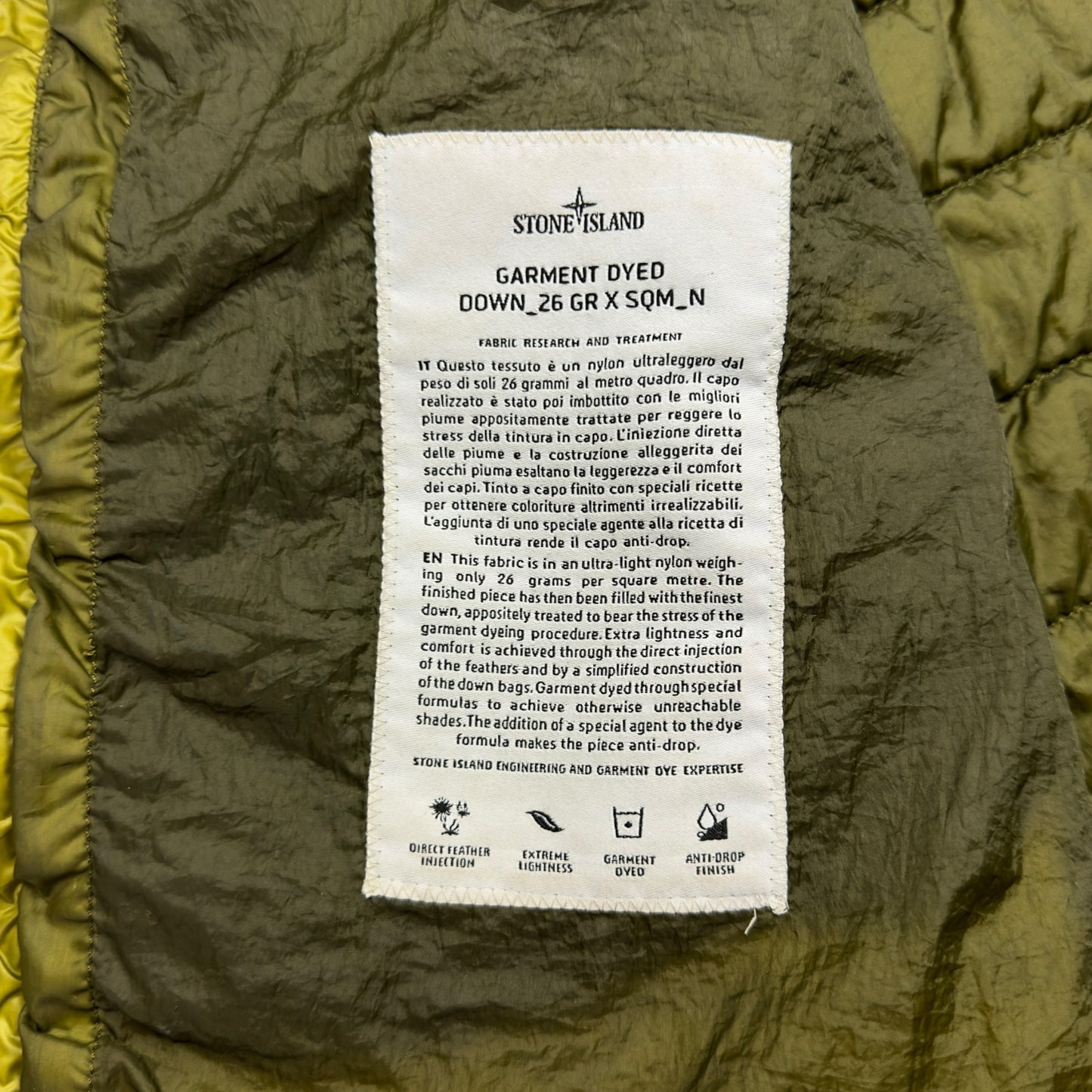 S/S 16 Stone Island Down_26 GR X SQM_N - Ultra Light Down Gilet - Green