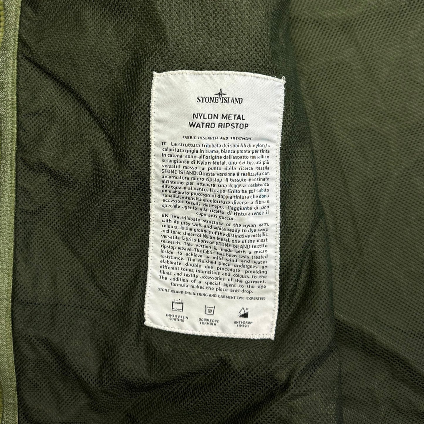 S/S 20 Stone Island Nylon Metal Watro Ripstop - Dark Green