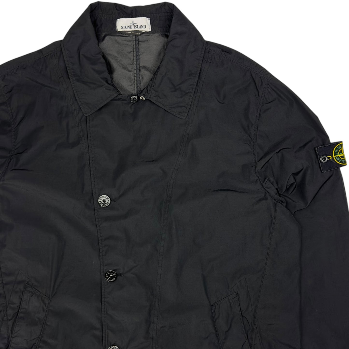 S/S 21 Stone Island Naslan Light Watro Trench Coat - Black