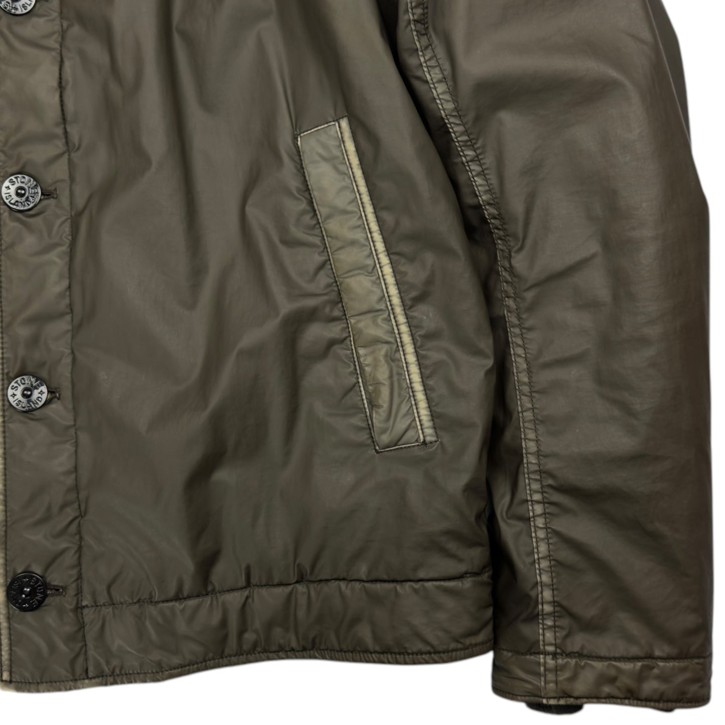 A/W 15 Stone Island Mussola Gommata Shearling Collar Flight Jacket - Brown