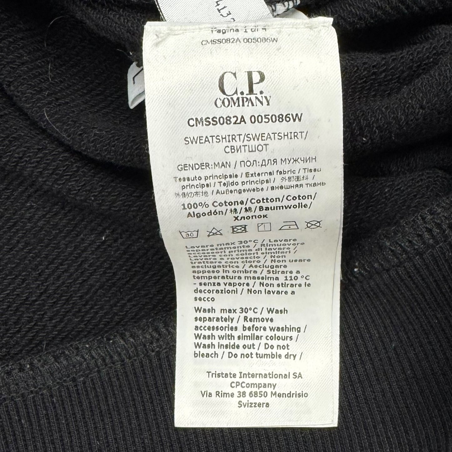 C.P. Company Diagonal Raised Fleece Goggle Full Zip - Black