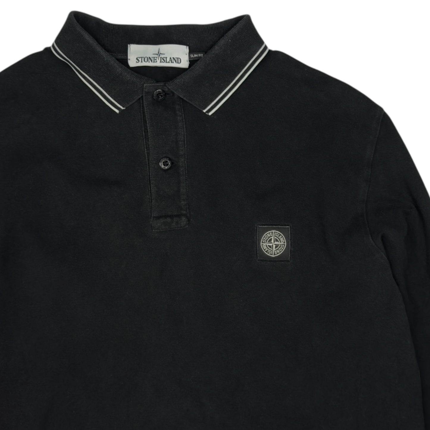 A/W 15 Stone Island Long Sleeve Polo Shirt - Black