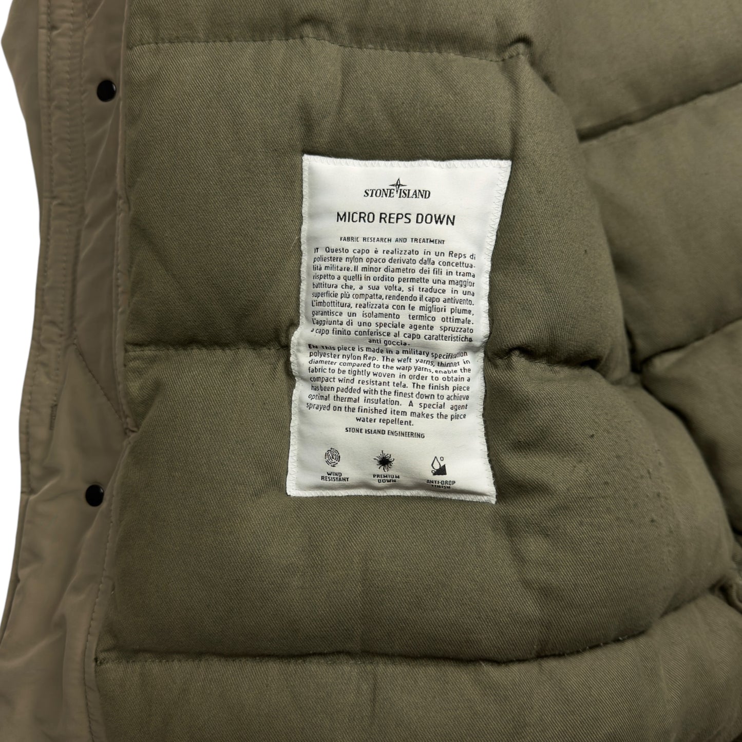 A/W 18 Stone Island Micro Reps Down Fur Hood Puffer Parka Jacket - Khaki
