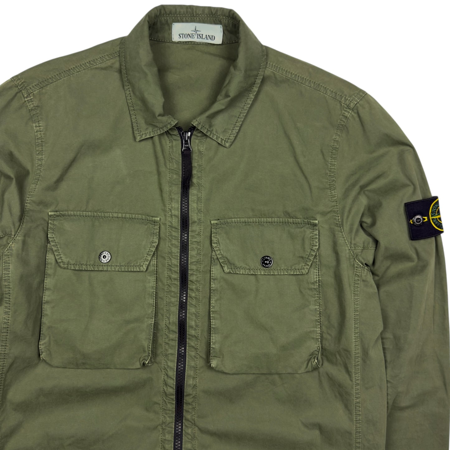 A/W 21 Stone Island Brushed Cotton Overshirt - Khaki