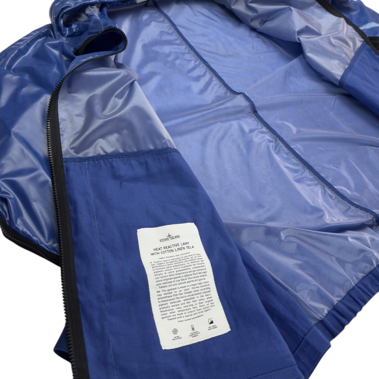 S/S 22 Stone Island Heat Reactive Lamy with Cotton Linen Tela - Blue