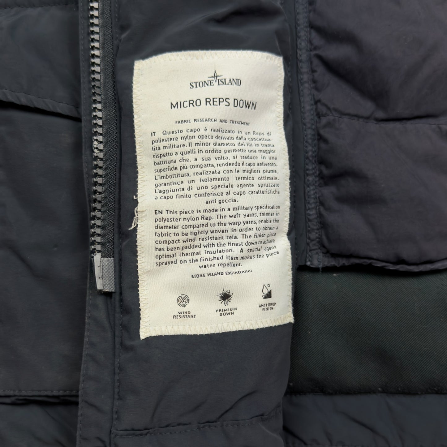 A/W 13 Stone Island Micro Reps Down Puffer Jacket - Navy
