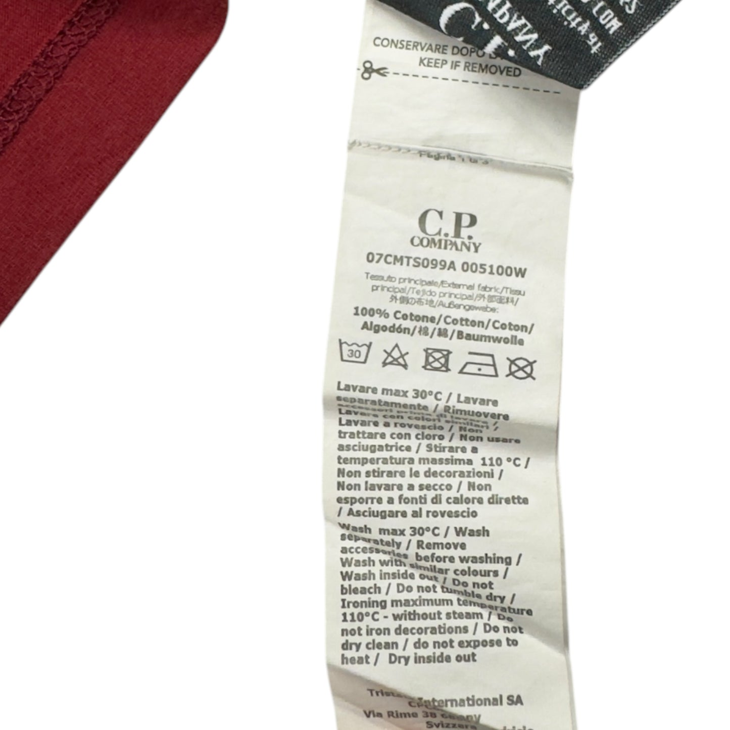 C.P. Company Big Stitch Logo T-Shirt - Dark Red