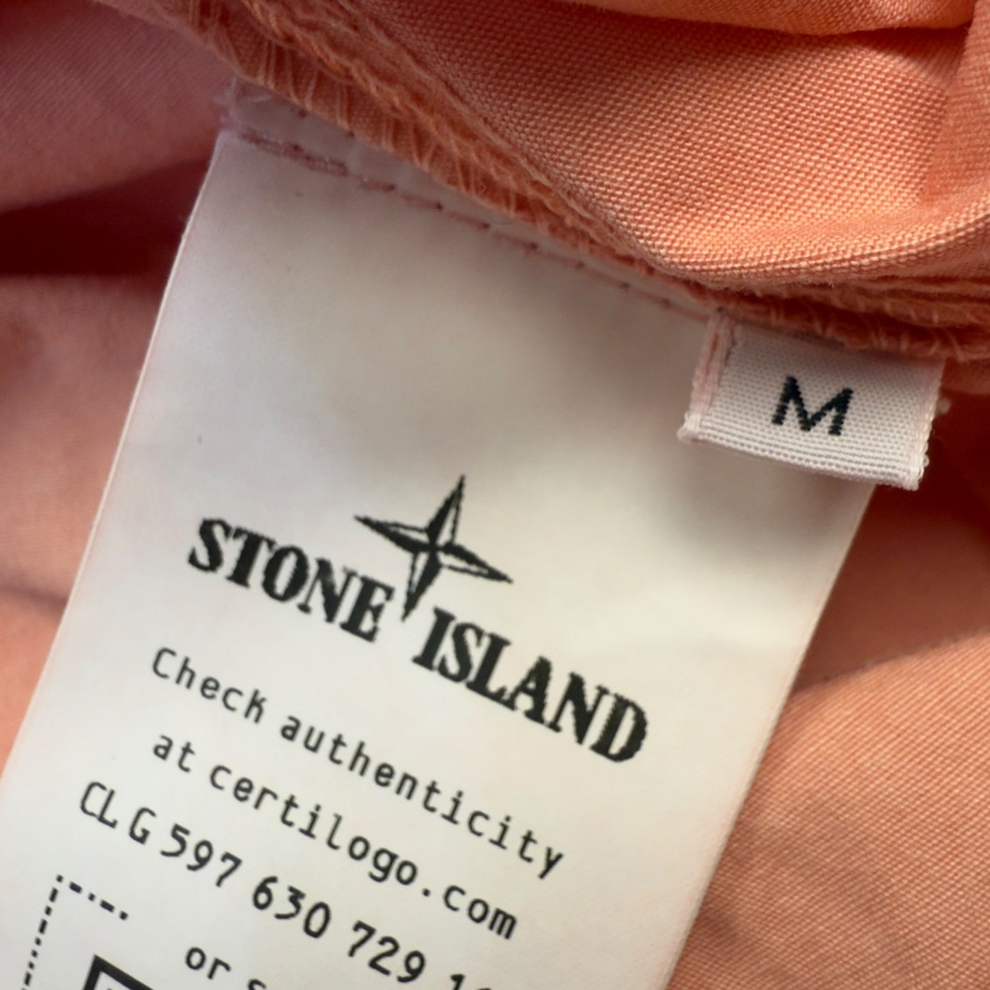 A/W 22 Stone Island Brushed Cotton Overshirt - Peach
