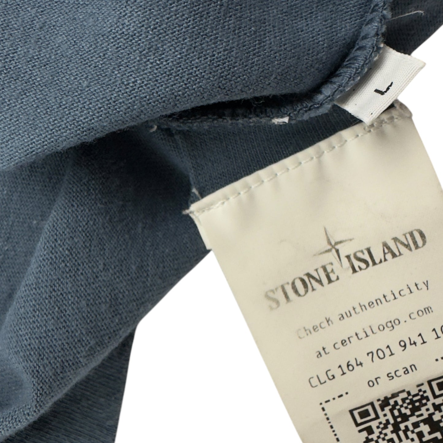 S/S 23 Stone Island Oversized Thick Cotton Embroidered T-Shirt - Blue