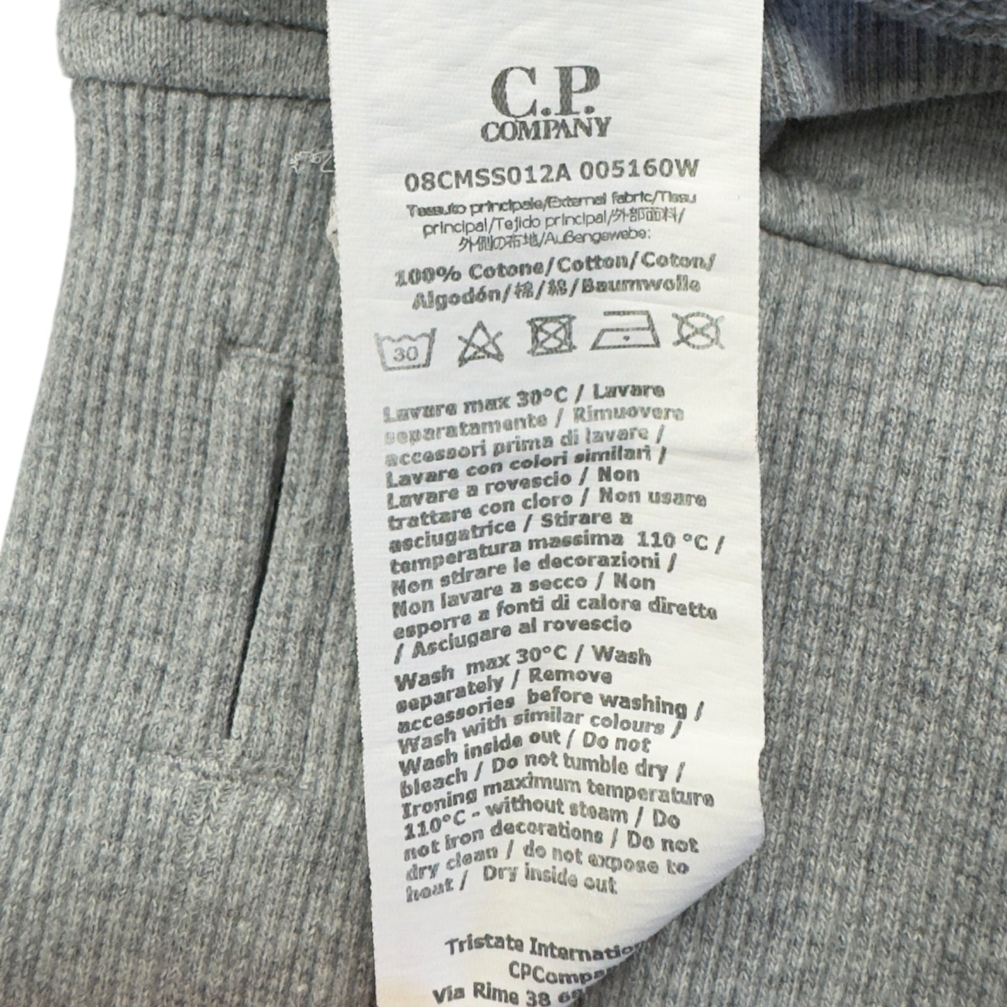 C.P. Company Diagonal Raised Fleece Goggle Full Zip - Grey