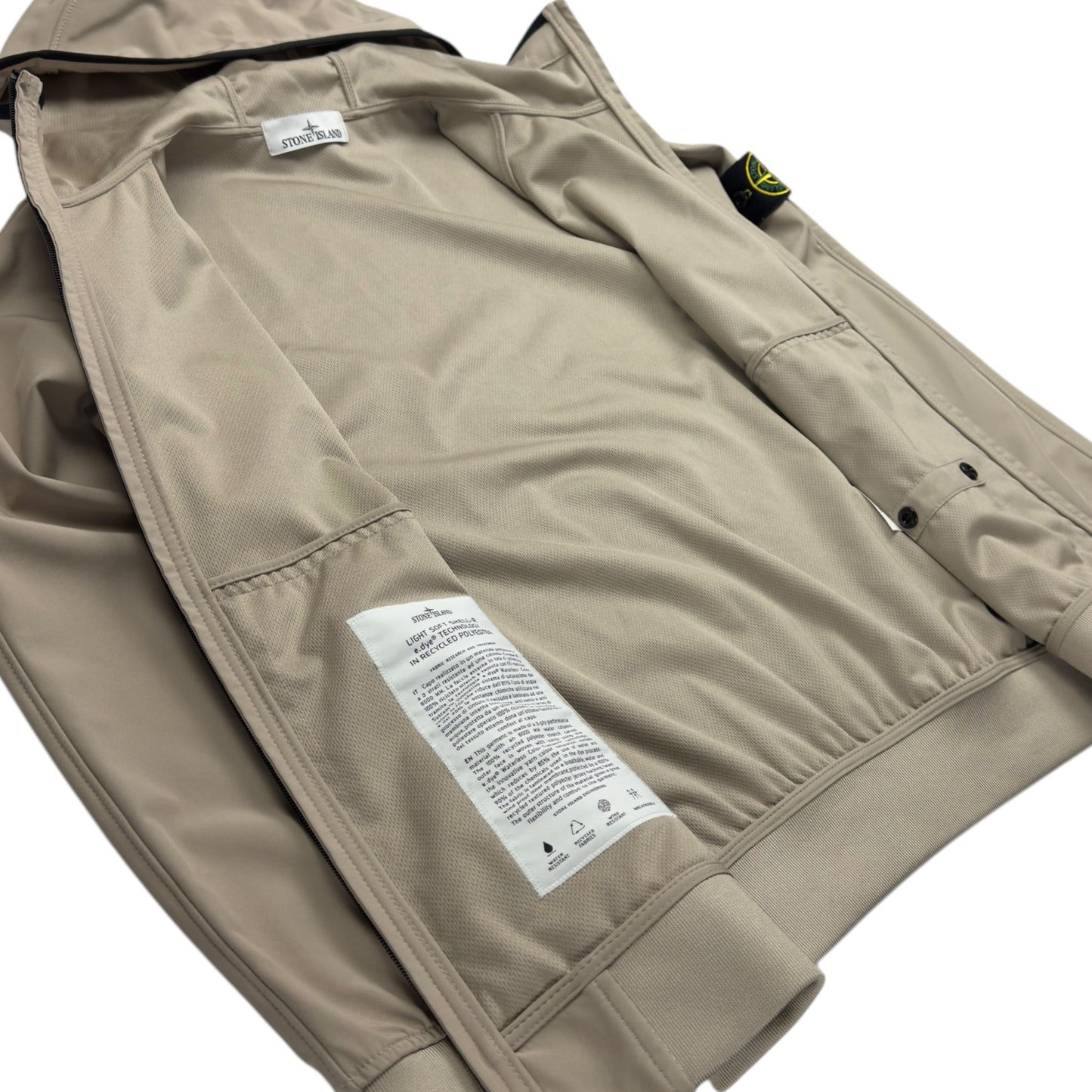 S/S 23 Stone Island Light Soft Shell-R Jacket with e-dye Technology - Beige