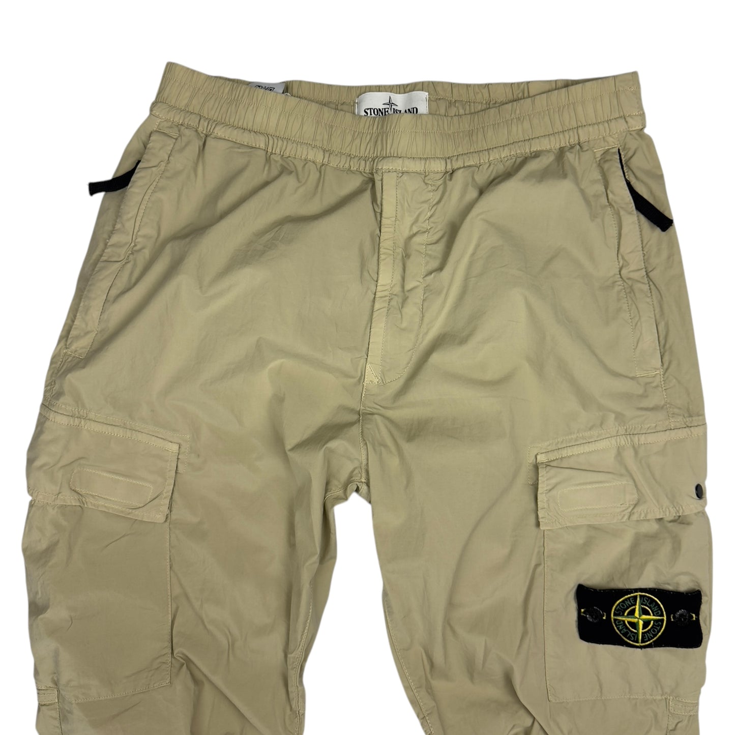 S/S 21 Stone Island Stretch Cotton Cargo Trousers 32 RE-T - Light Beige