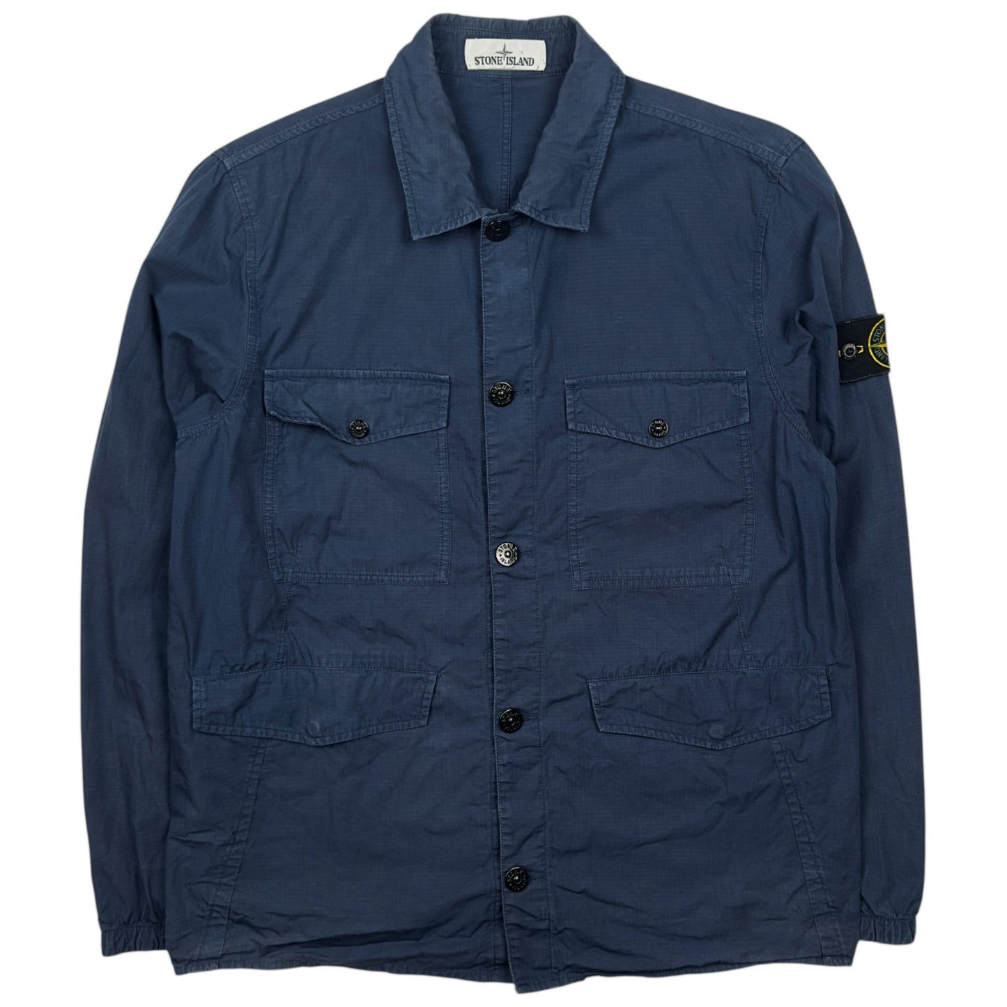 S/S 19 Stone Island Cotton Ripstop Multipocket Overshirt - Navy