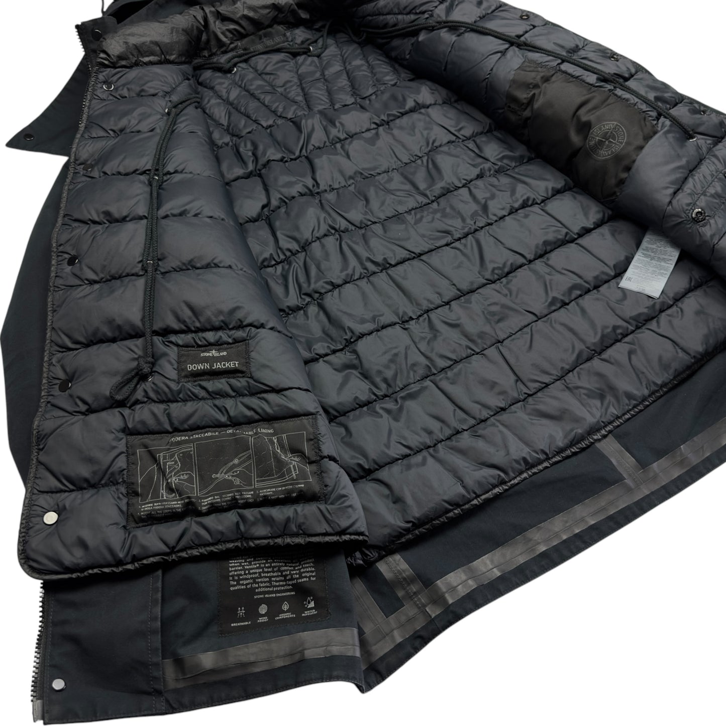 A/W 22 Stone Island O-Ventile Ghost Dutch Rope Down Jacket