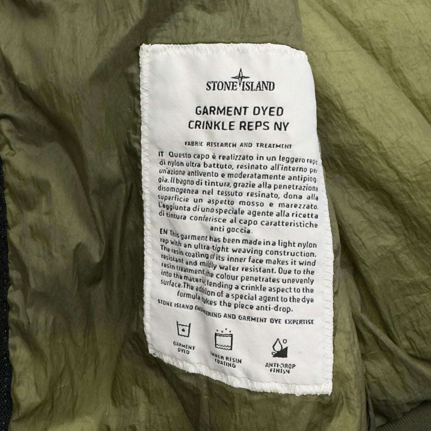 A/W 19 Stone Island Crinkle Reps NY Jacket - Khaki
