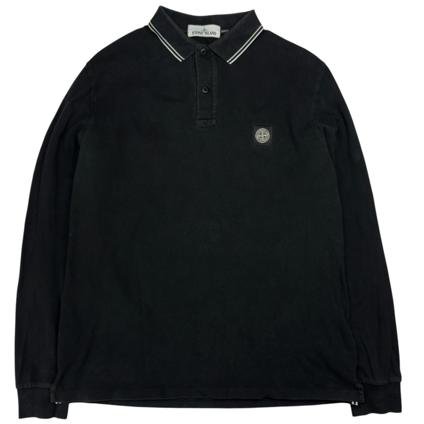 A/W 15 Stone Island Long Sleeve Polo Shirt - Black