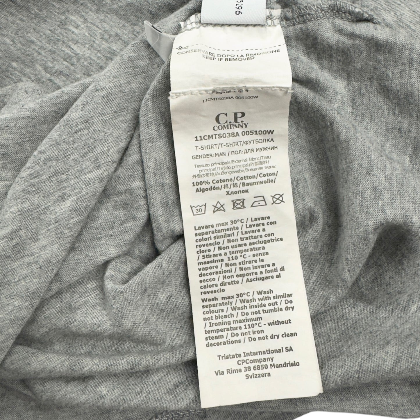 C.P. Company Big Stitch Logo T-Shirt - Grey