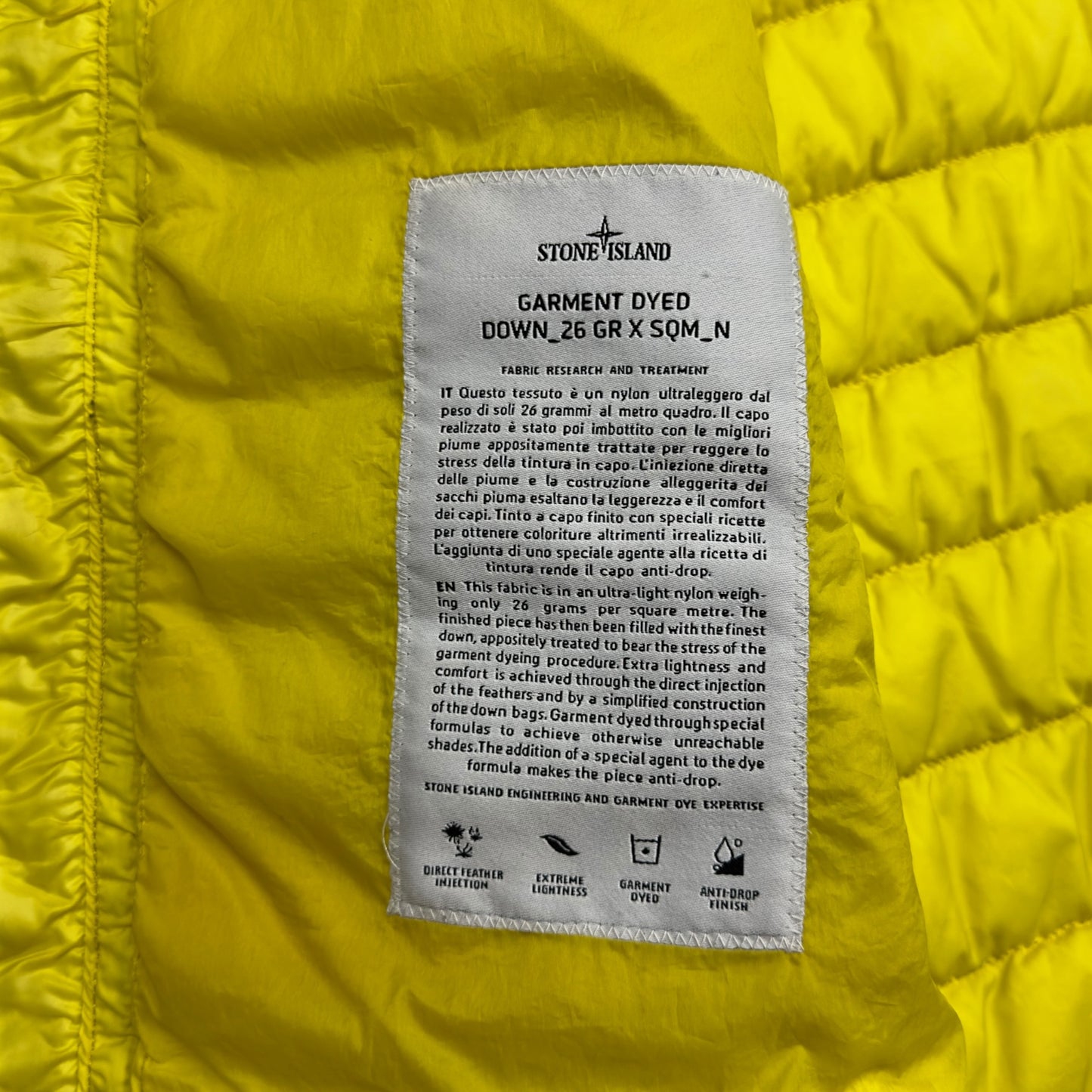 A/W 14 Stone Island Down_26 GR X SQM_N - Ultra Light Down Gilet - Yellow
