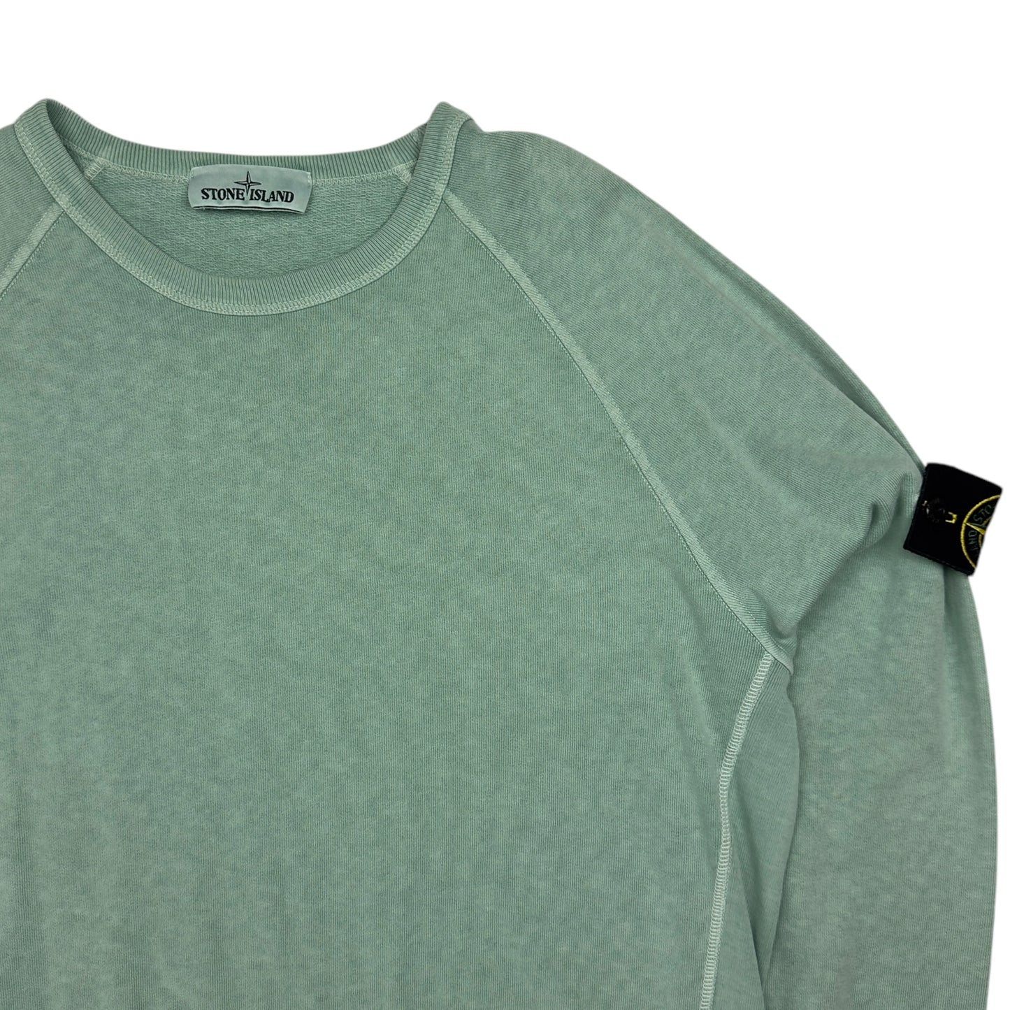 S/S 21 Stone Island Old Effect Crewneck Sweater - Mint Green