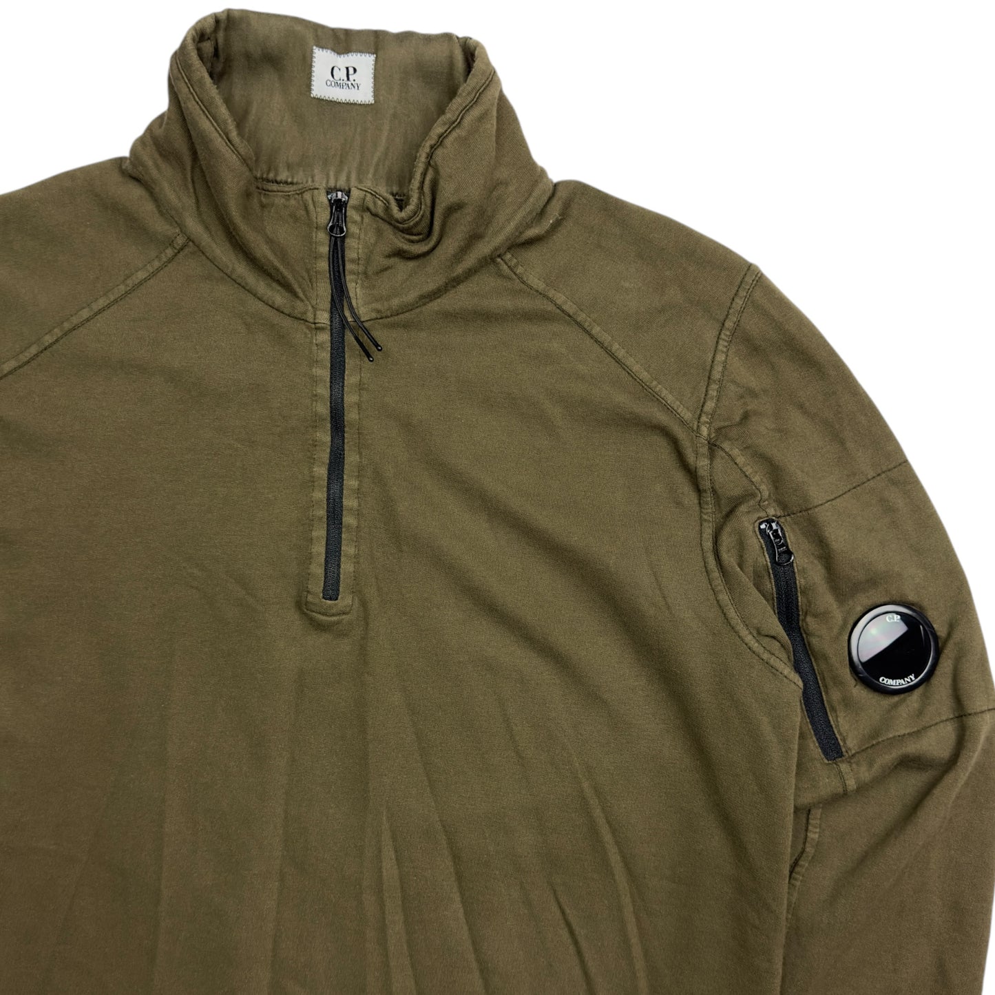 C.P. Company Lightweight Quarter Zip Sweater - Khaki