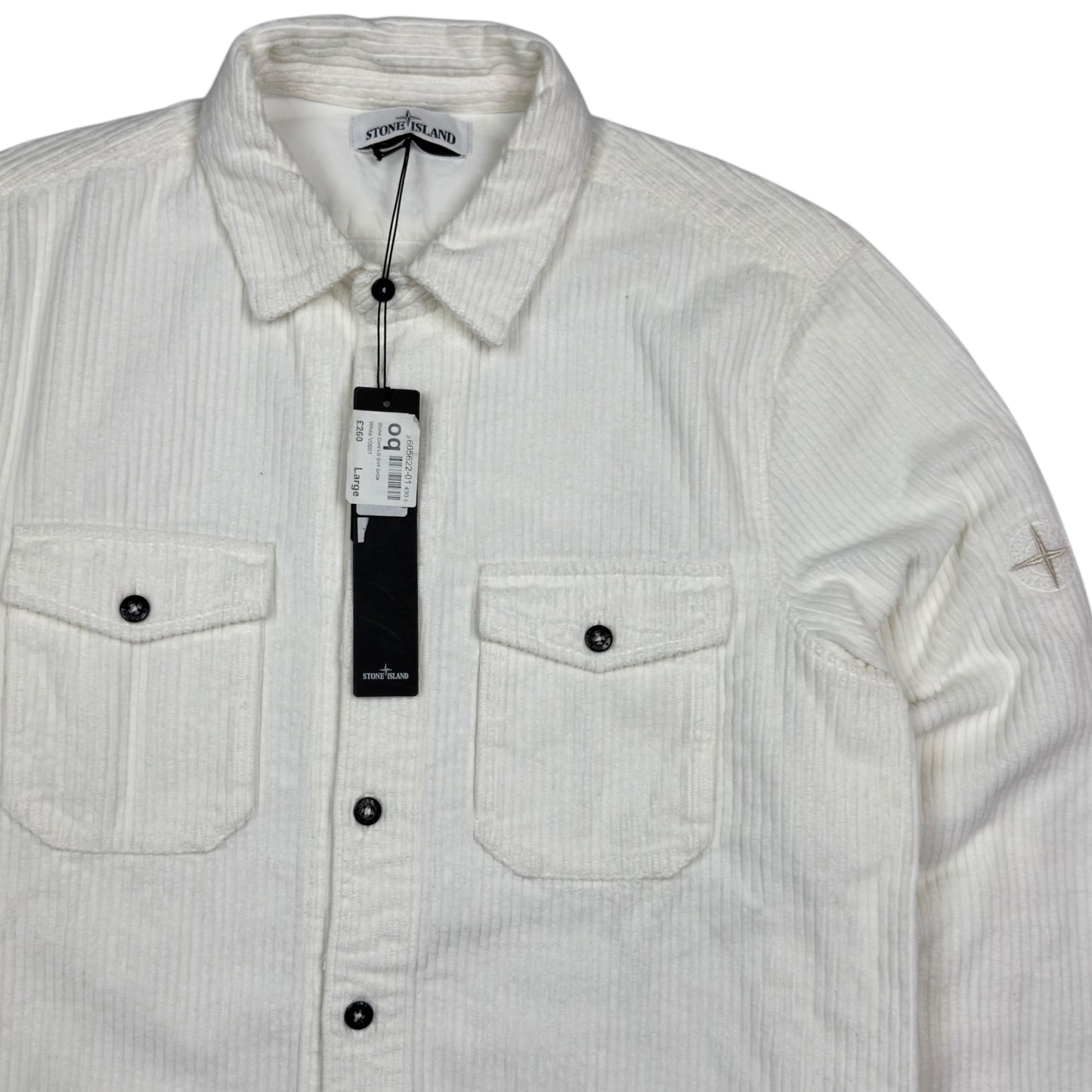 A/W 21 Stone Island Corduroy 2 Pocket Overshirt - White