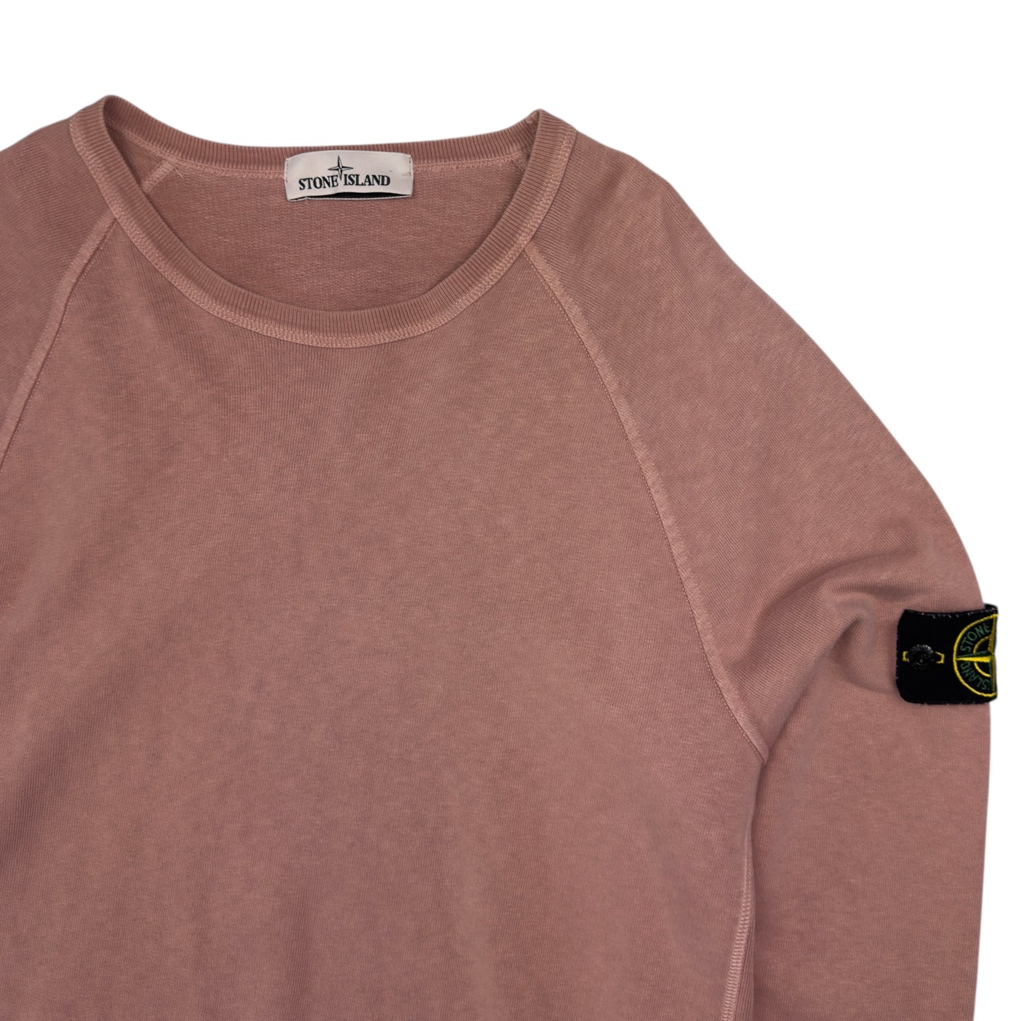 S/S 21 Stone Island Old Effect Crewneck Sweater - Pink