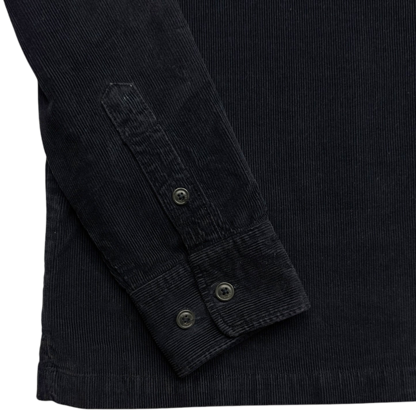 C.P. Company Corduroy Quarter Zip Overshirt - Black