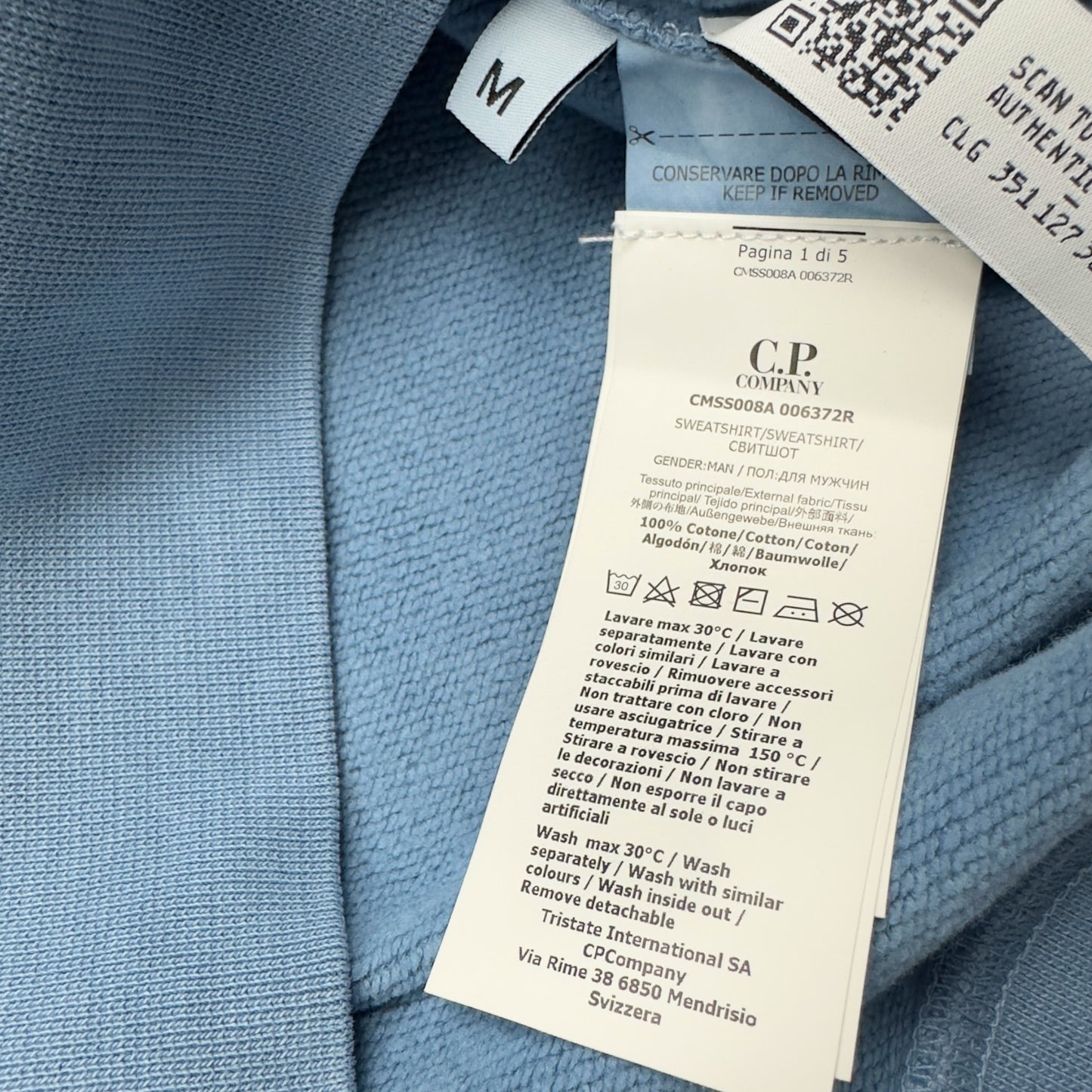 C.P. Company Resist Dyed Crewneck Sweater - Baby Blue