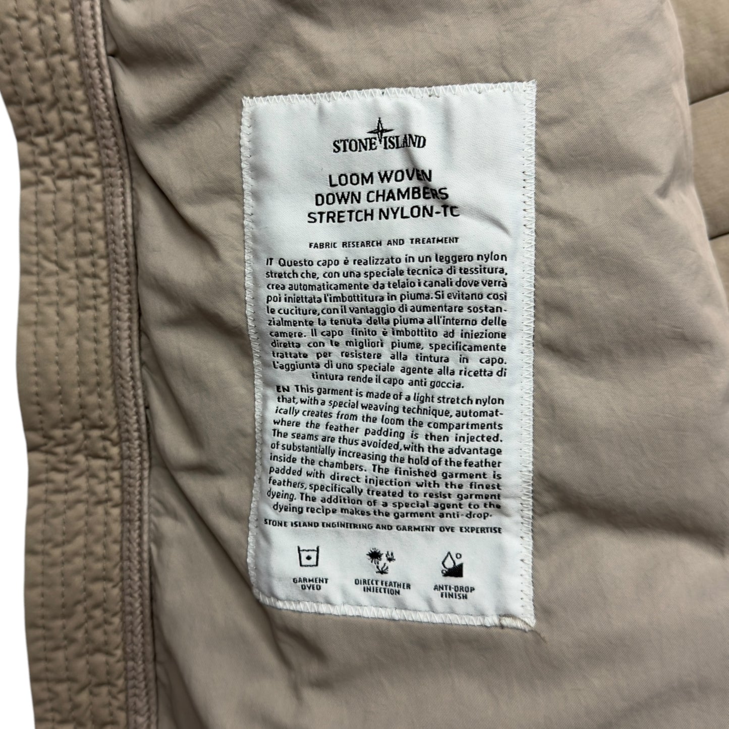 A/W 20 Stone Island Loom Woven Down Chambers Stretch Nylon Down TC Puffer Jacket