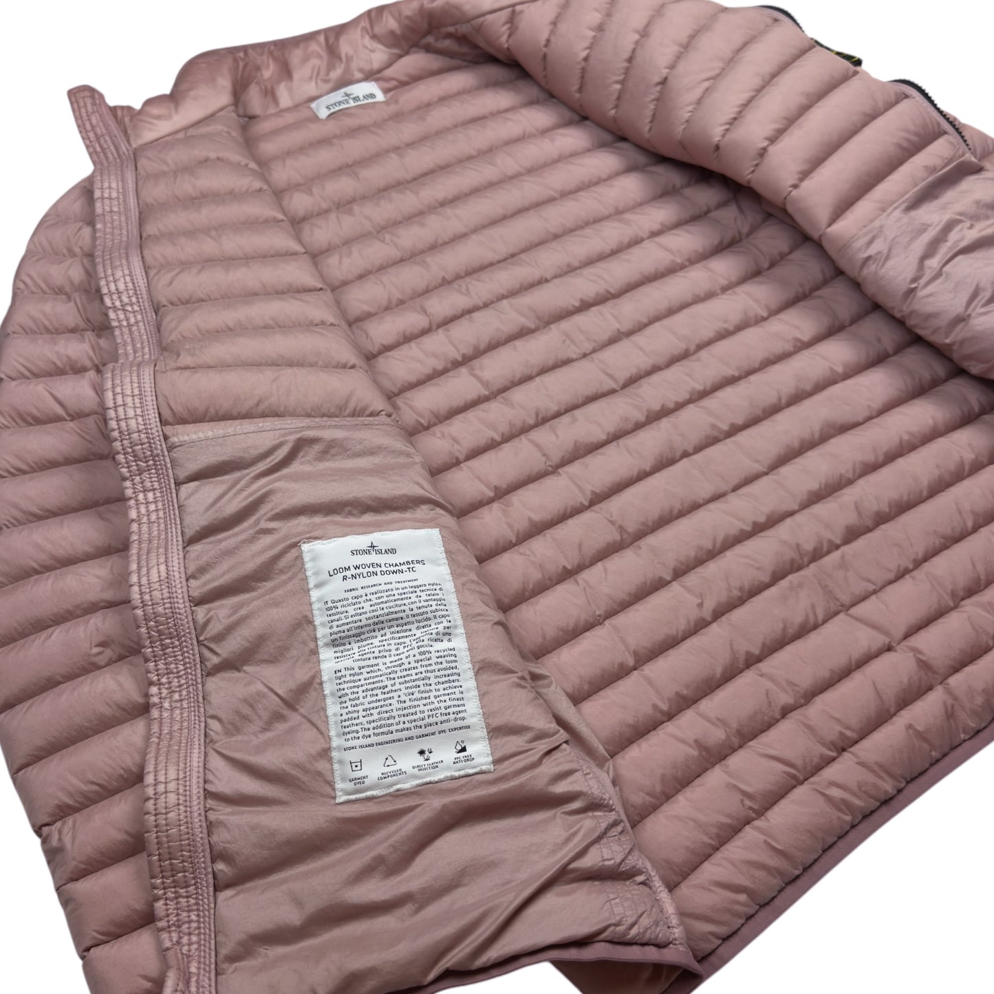 A/W 22 Stone Island Loom Woven Chambers R-Nylon Down TC Puffer Jacket - Pink
