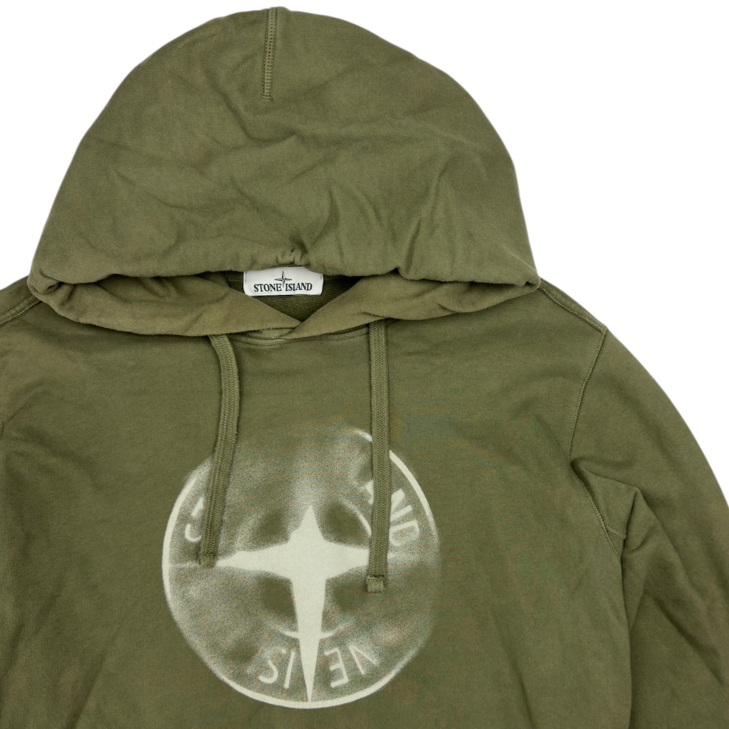 A/W 19 Stone Island Faded Compass Logo Hoodie - Khaki