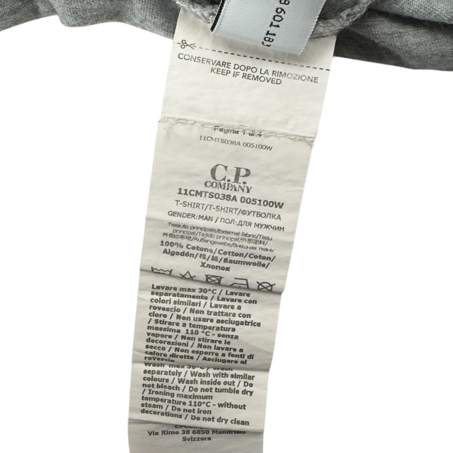 C.P. Company Big Stitch Logo T-Shirt - Grey