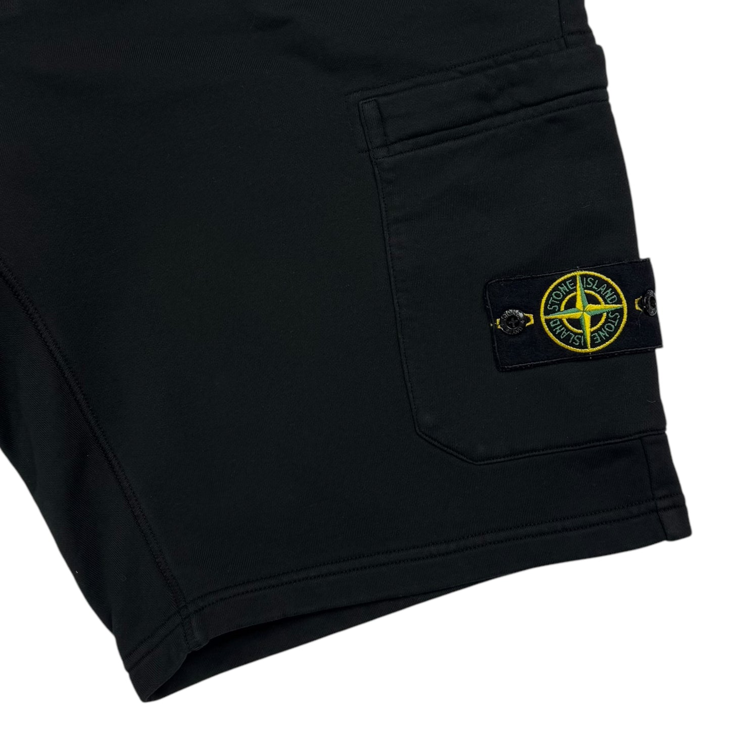 S/S 22 Stone Island Cotton Jersey Cargo Shorts - Black