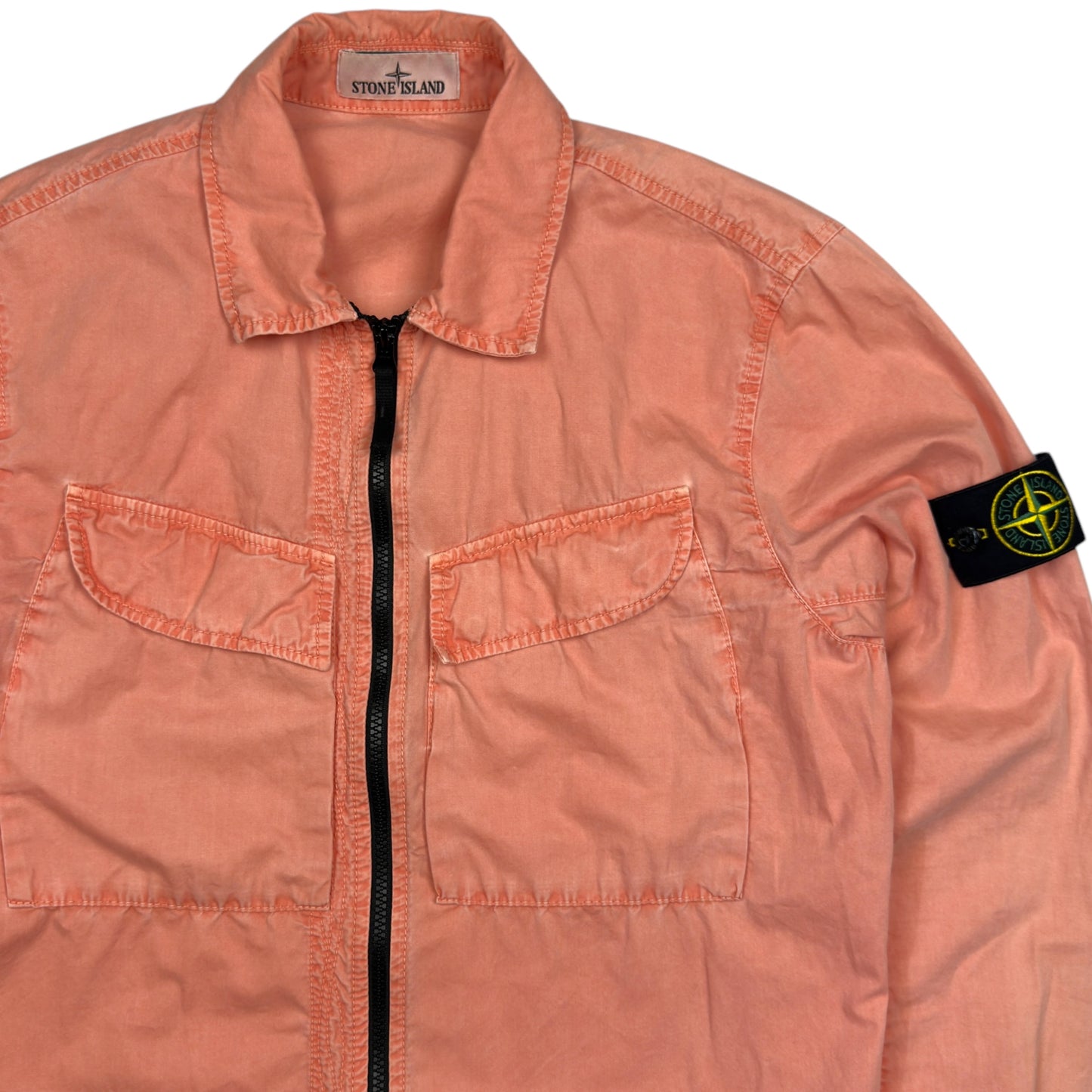 A/W 22 Stone Island Brushed Cotton Overshirt - Peach