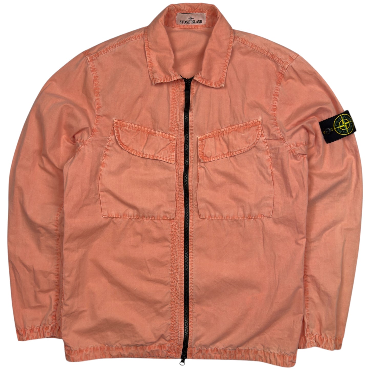 A/W 22 Stone Island Brushed Cotton Overshirt - Peach