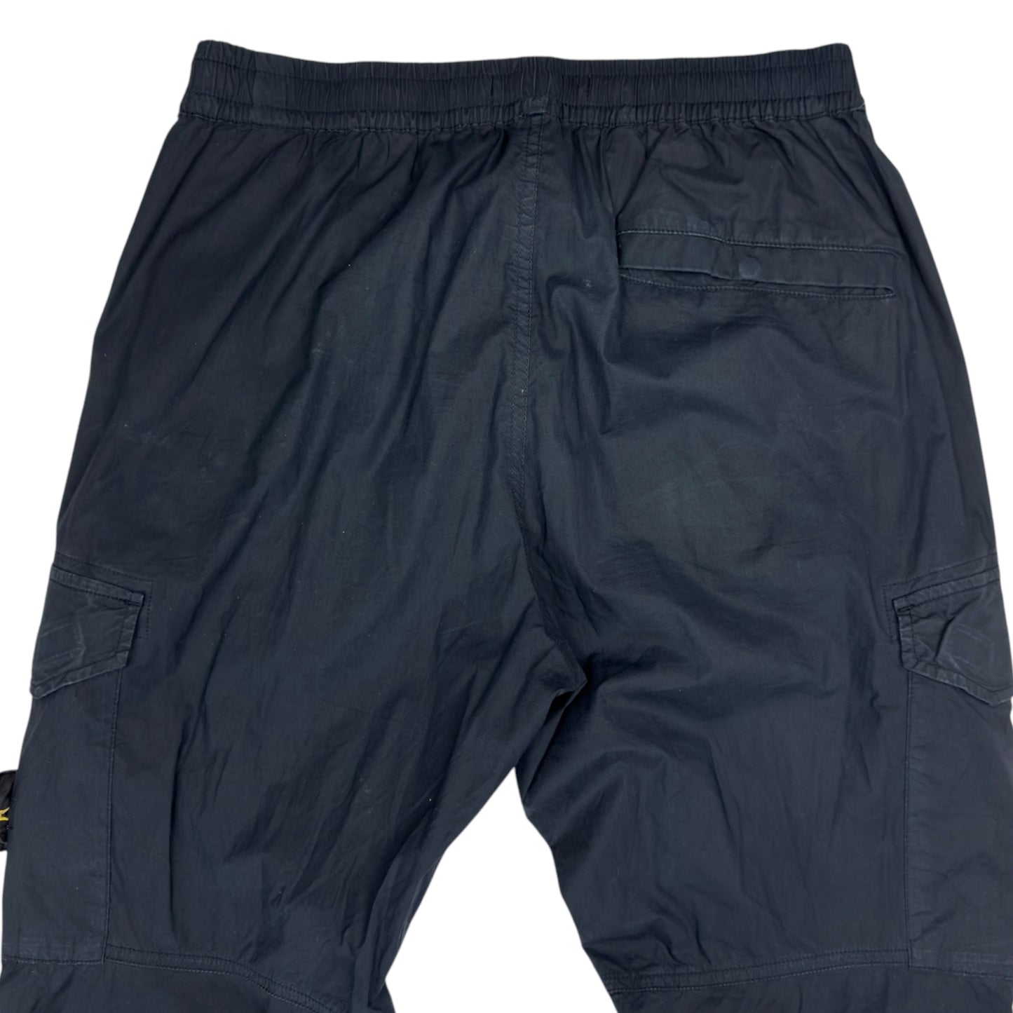 S/S 20 Stone Island Stretch Cotton Cuffed Cargo Trousers - Navy