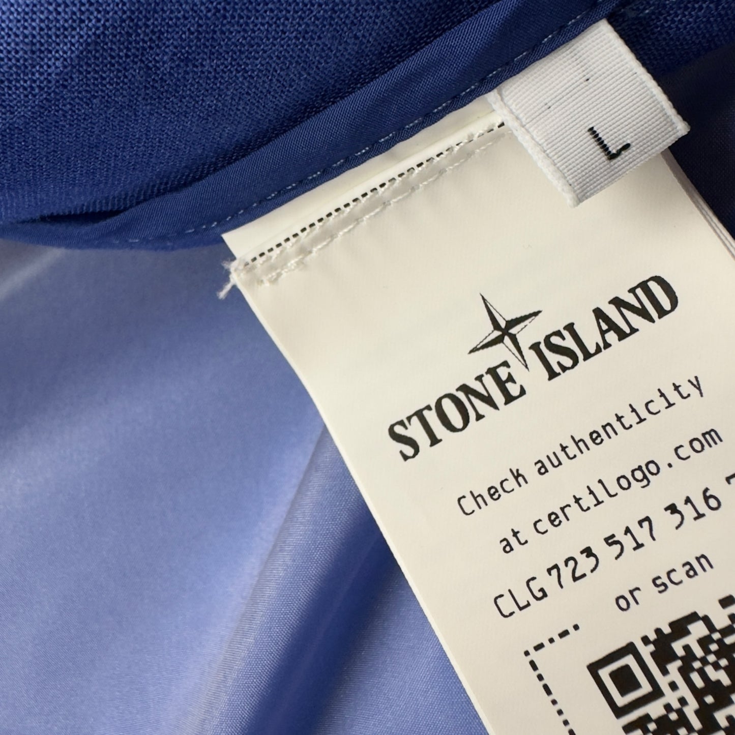 S/S 22 Stone Island Heat Reactive Lamy with Cotton Linen Tela - Blue