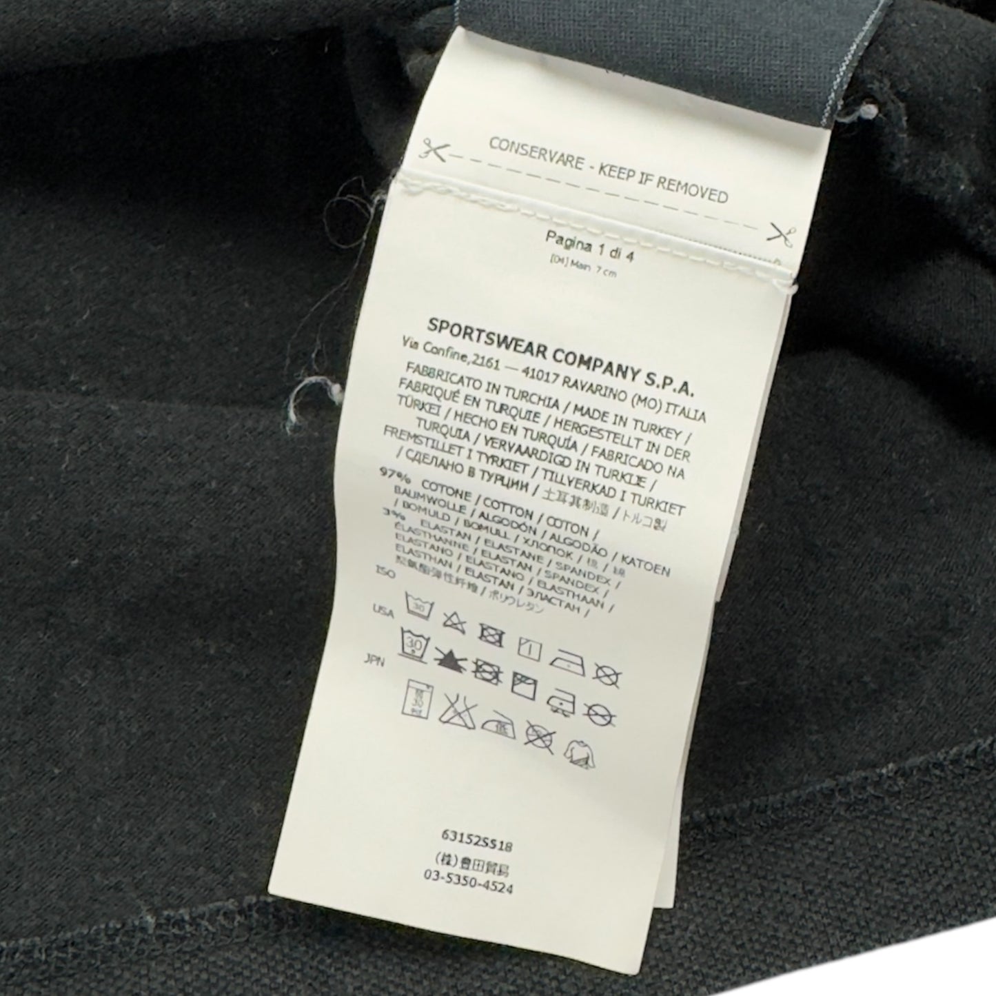 A/W 15 Stone Island Long Sleeve Polo Shirt - Black