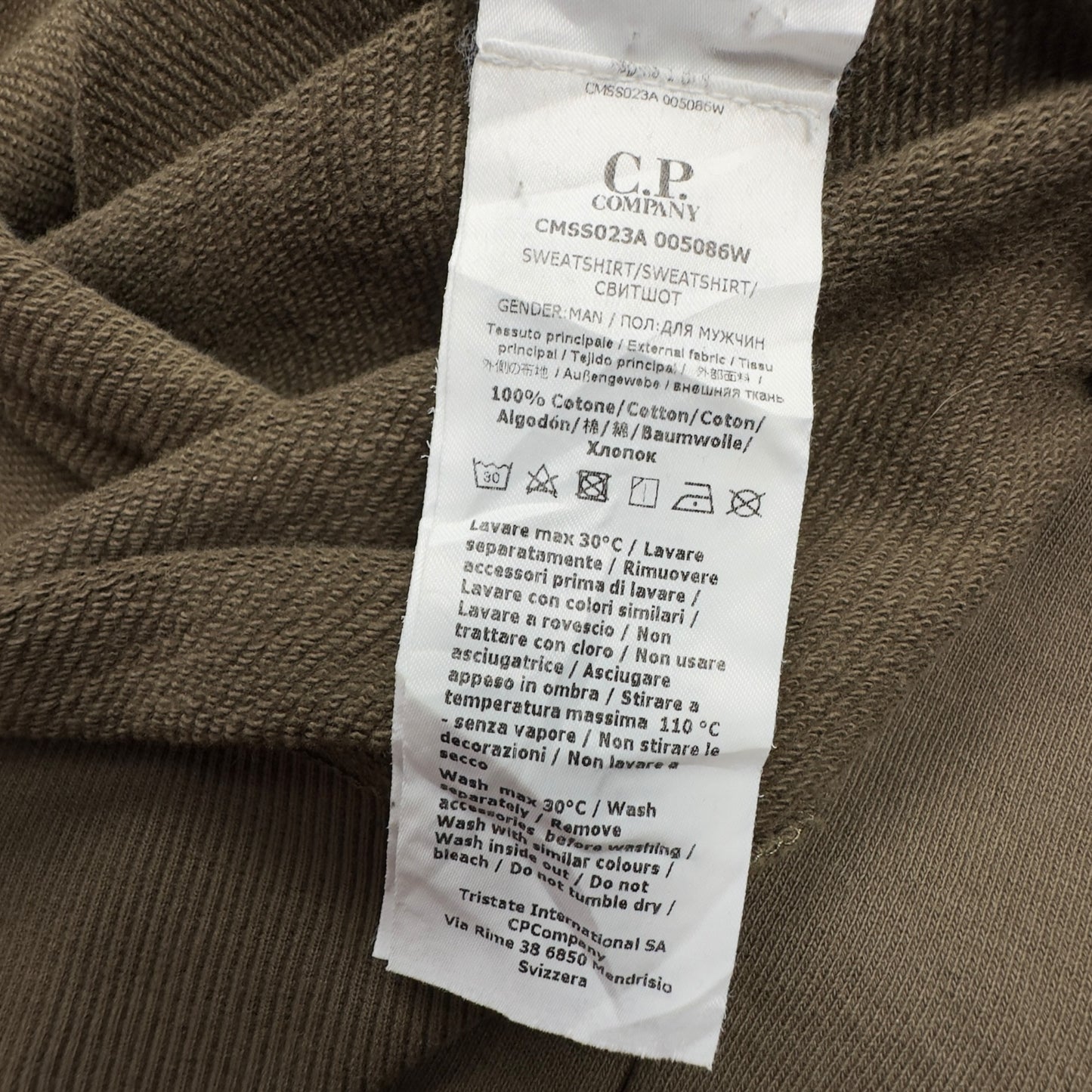 C.P. Company Diagonal Fleece Lens Hoodie - Khaki