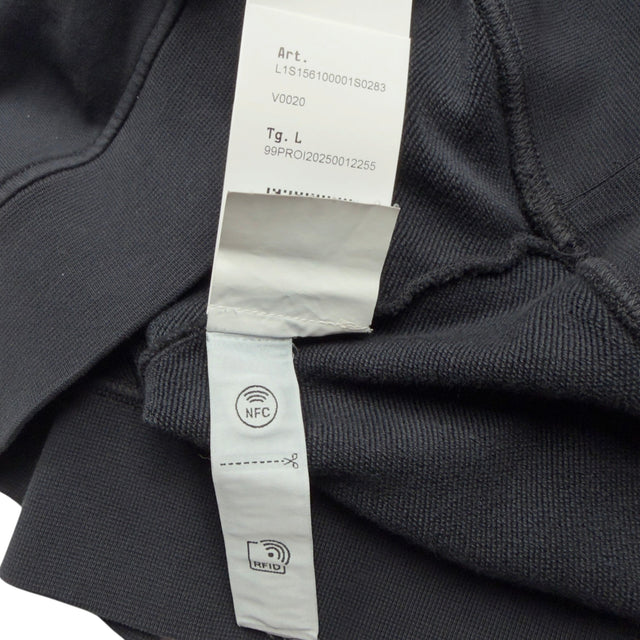 S/S 26 Stone Island Outline Compass Cotton Fleece Sweatshirt - Navy Blue