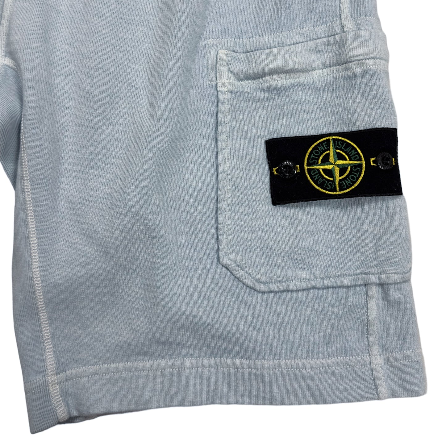 S/S 21 Stone Island Cotton Jersey Cargo Shorts - Light Blue