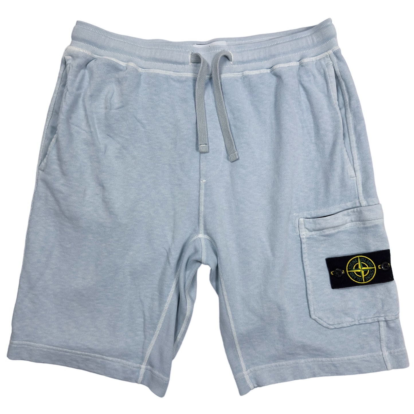 S/S 21 Stone Island Cotton Jersey Cargo Shorts - Light Blue